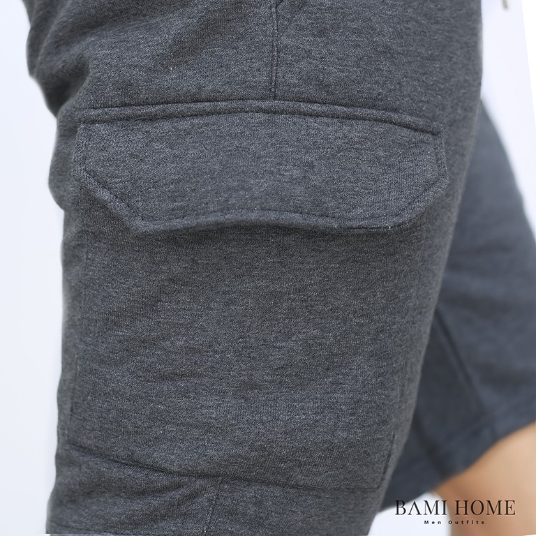 Quần short nỉ túi hộp BAMI HOME chất nỉ dày dặn, túi hộp phong cách cá tính QSN- 011 | BigBuy360 - bigbuy360.vn