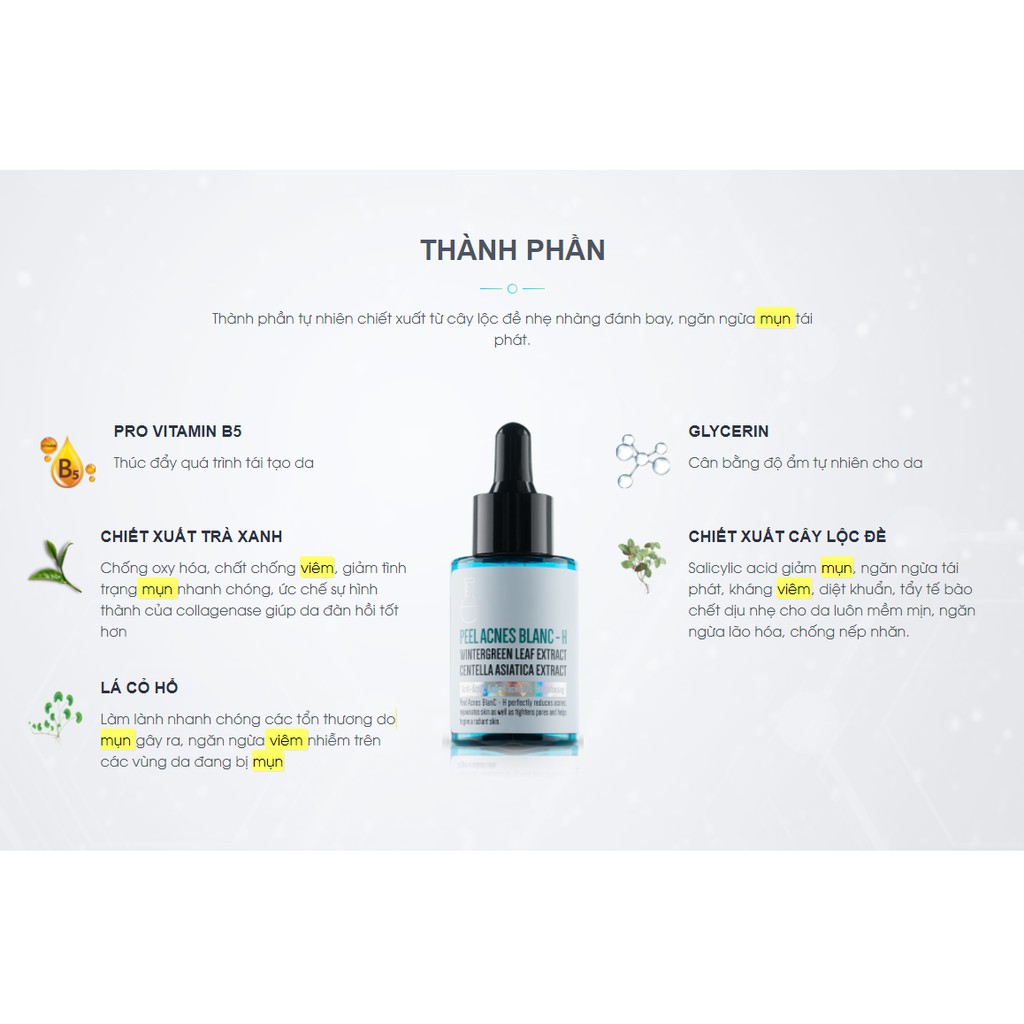 SERUM MỤN PEEL ACNES BLANC - H 30ml DETOXBLANC