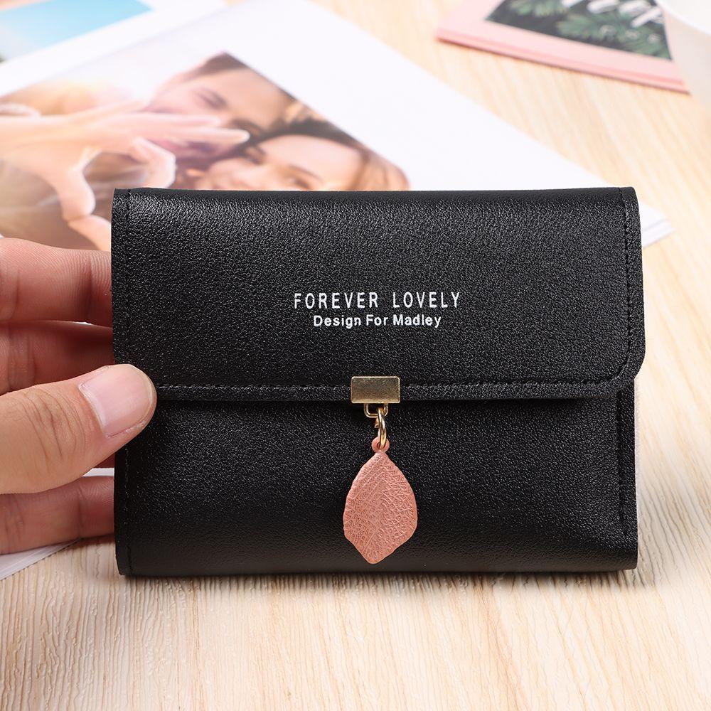 Ví Ngắn Đựng Thẻ Màu Trơn Thời Trang Phong Cách Châu Âu