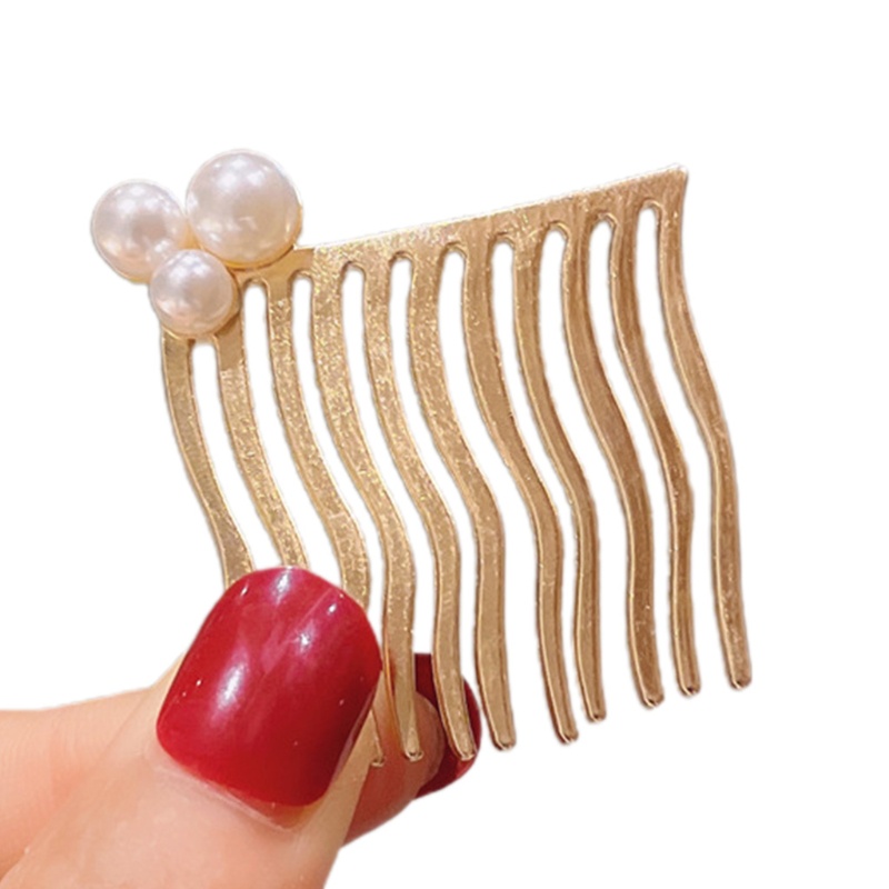 Lược Cài Tóc Kim Loại Đính Hạt Ngọc Trai Giả Xinh Xắn Tự Làm Cho Cô Dâu