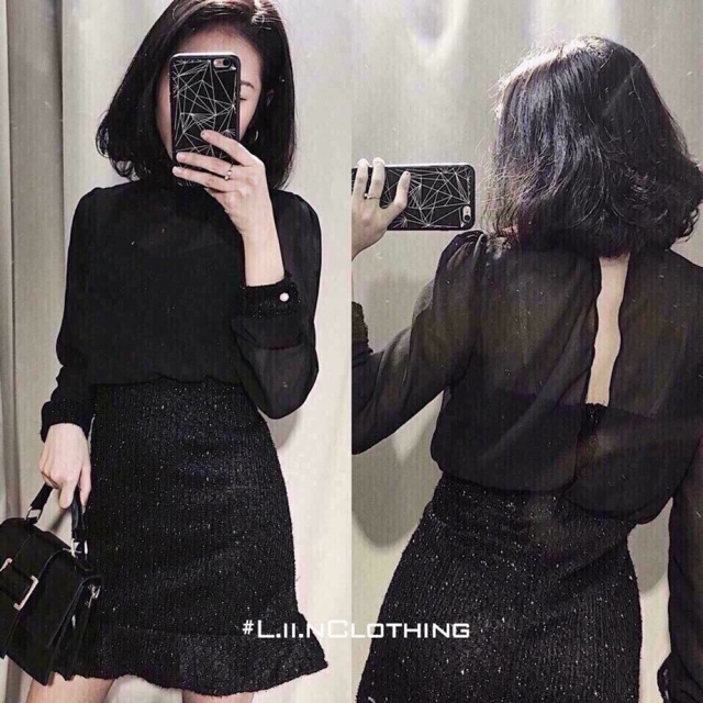 Váy dạ pha voan sang chảnh