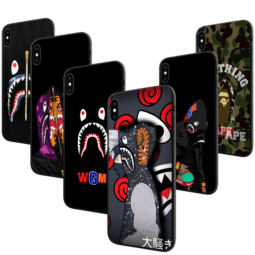 Ốp điện thoại TPU mềm họa tiết Bape Kakashi cho IPHONE 5 5S SE 6 6S 7 8 PLUS X XS MAX XR