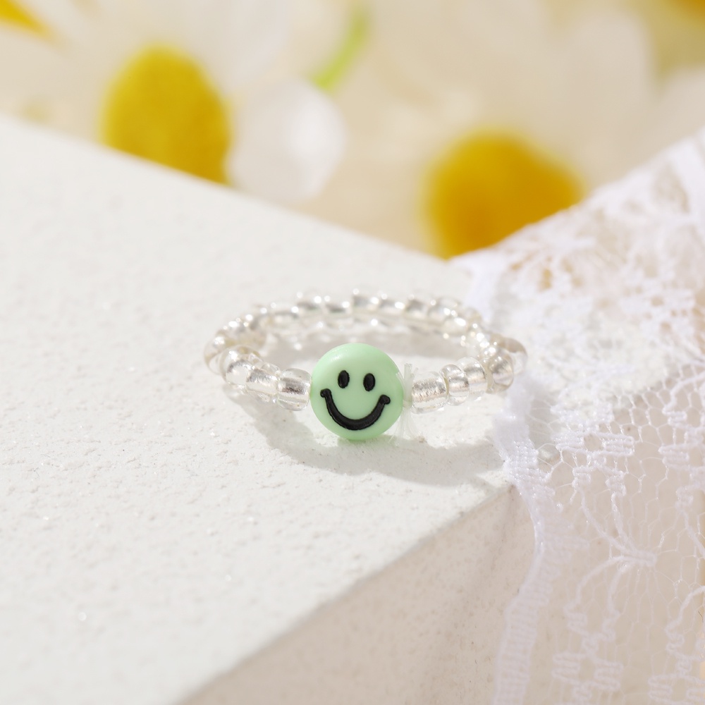 IF ME Nhẫn co giãn hình mặt cười dễ thương thời trang dành cho nữ