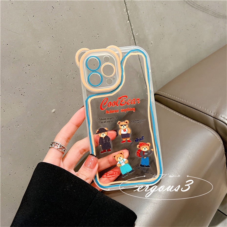 Ốp Điện Thoại Mềm Họa Tiết Gấu Hoạt Hình Dễ Thương Cho iPhone 14 13 12 11 Pro Max SE2020 X XR Xs Max 7 8 6 6s Plus