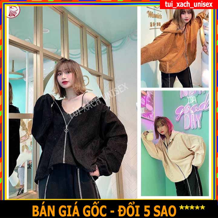 RẺ VÔ ĐỊCH Áo khoác kaki nhung tâm trơn khóa kéo cho nữ hình thật RẺ ĐẸP NHIỀU MÀU