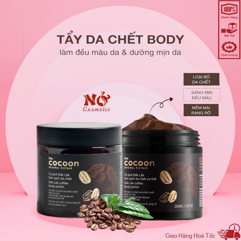 Tẩy Da Chết Cơ Thể Cà Phê Đắk Lắk Cocoon Cho Làn Da Mềm Mại Và Rạng Rỡ 200Ml Tẩy Tế Bào Chết Body Cafe