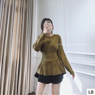 Áo len chiết eo