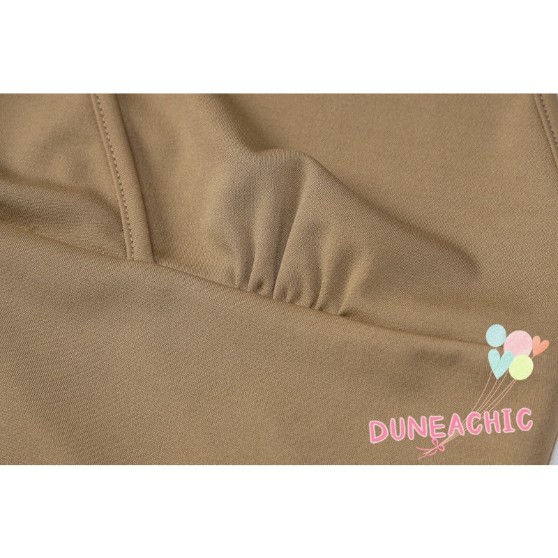 DUNEA Set Áo Yếm Hở Lưng + Chân Váy Midi Thời Trang Nữ