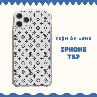 Ốp lưng hoa văn LV nền trắng  cho Iphone 5 6 7 8 Plus 11 12 Pro Max X Xr BRD20210067