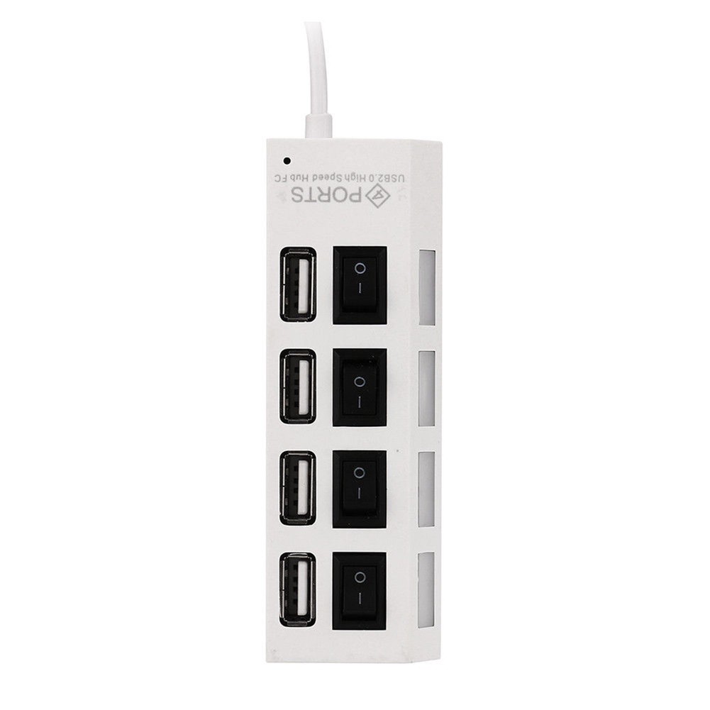 4 Ports USB 2.0 High Speed Power ON/OFF Switch Hub Adapter for Computer Laptop