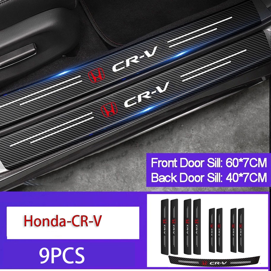 Miếng Dán Trang Trí Cửa Xe Hơi Honda CR-V CRV Bằng Sợi carbon Chống Trầy Không Thấm Nước