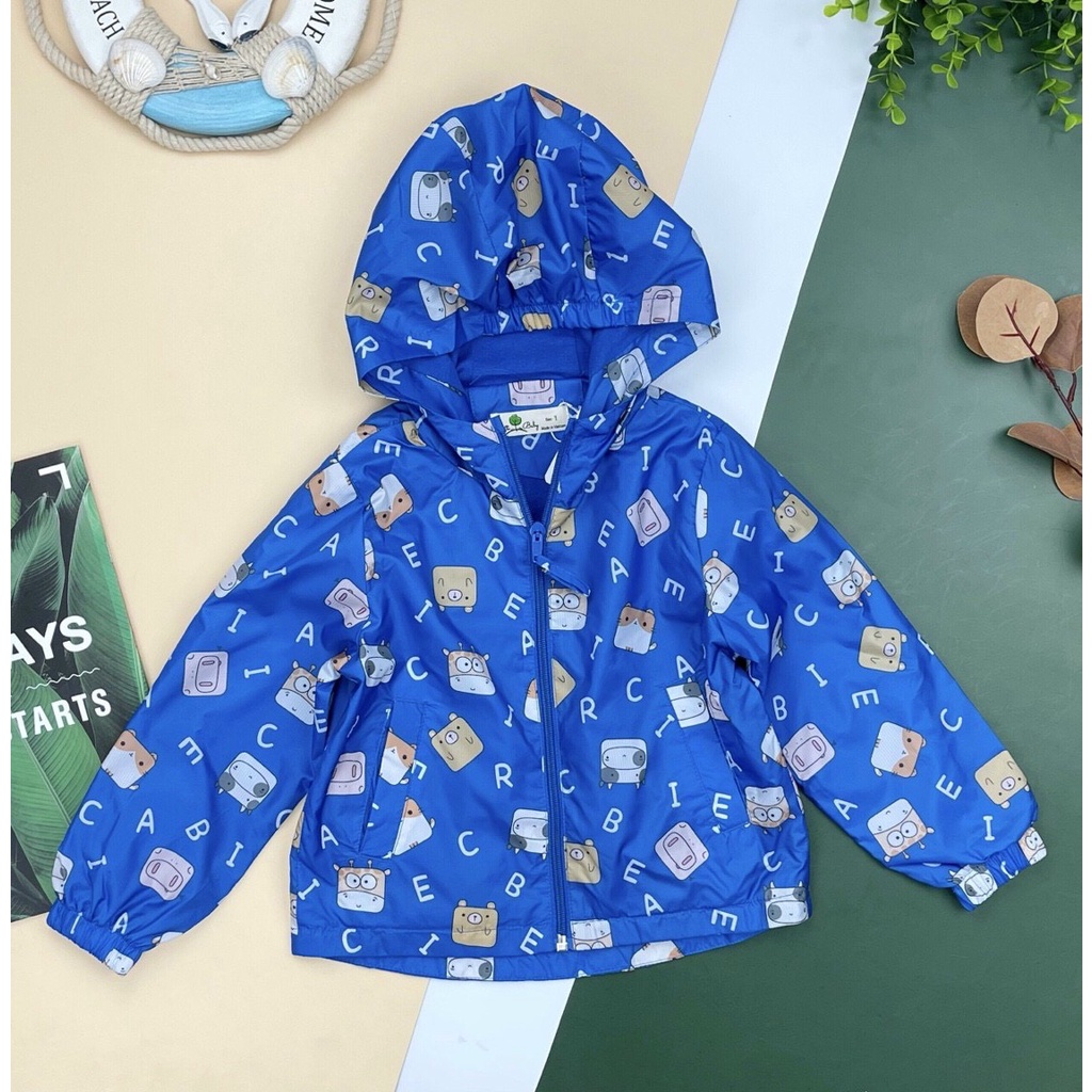 Áo gió họa tiết bé gái, bé trai hai lớp size 6-10T cho bạn từ 19-32kg. Chất gió dày dặn, đẹp, lót cotton siêu đẹp