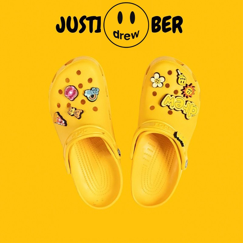 CROCS Dép Bít Mũi Có Lỗ Thoáng Khí Phong Cách Justin Bieber