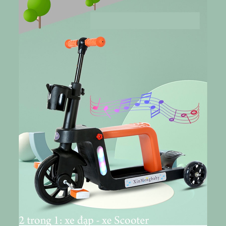 Xe đạp scooter 2 in 1, xe đạp trẻ em, xe đạp 3 bánh cho bé