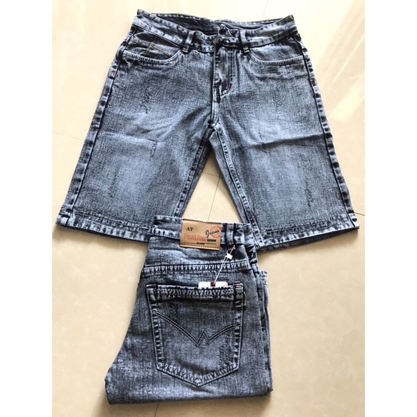 Quần Short Jean nam chất liệu cotton thiết kế màu sắc basic,quần bò ngố thoáng mát QS06