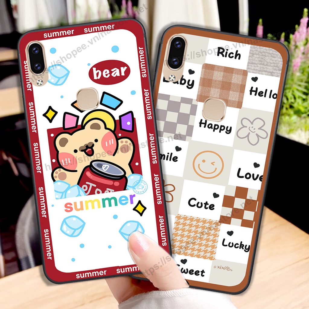 Ốp lưng Vivo V9 / V9 Youth trái tim hình gấu cute cá tính, giá rẻ, cực bền