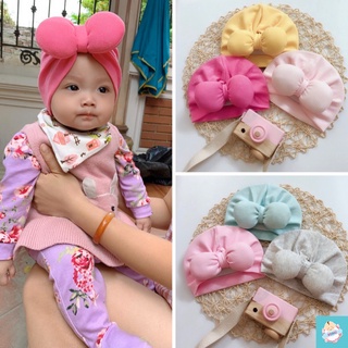 Mũ turban củ tỏi xinh yêu cho bé gái