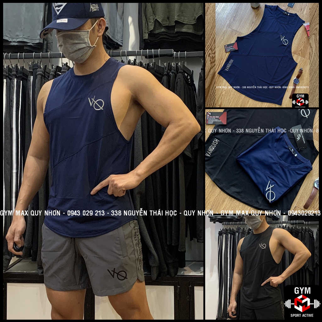 Áo ba lỗ nam thể thao áo tank tập gym nam tank vanquish VQ thun 4 chiều ( ảnh video thực tế )