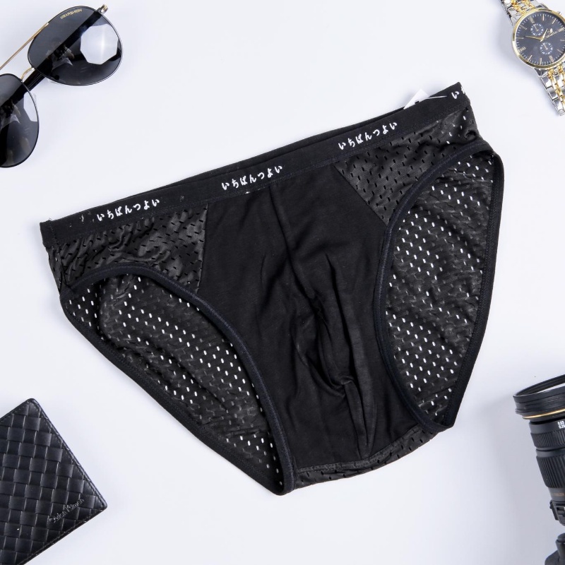 Bộ 4 quần lót tam giác nam thông hơi xuất Nhật - chất liệu thông hơi cực mát - quần sịp nam - co giãn 4 chiều rất tốt