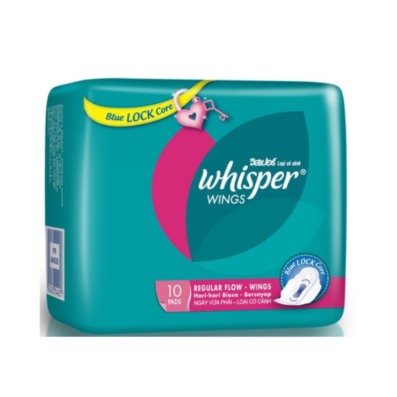 [Mã FMCGMALL -8% đơn 250K] Băng vệ sinh Whisper cánh thường 10 miếng