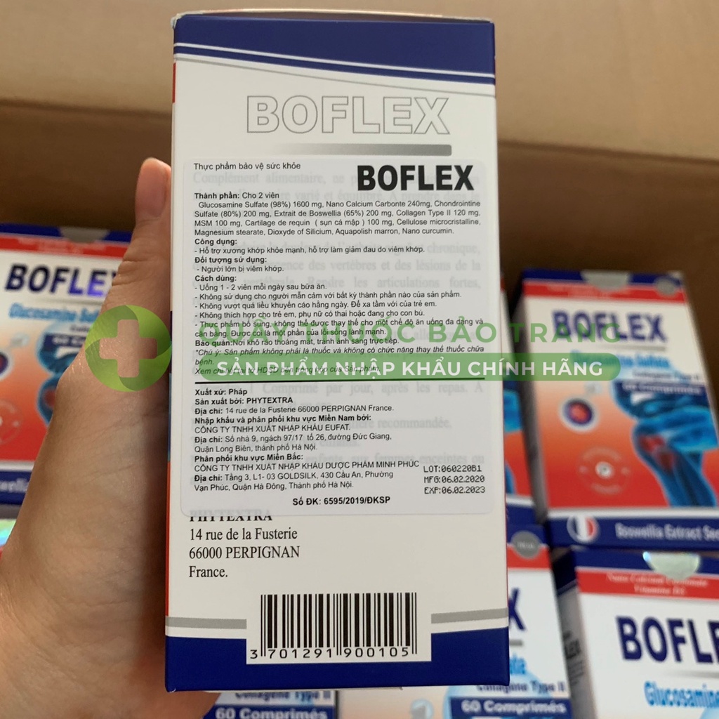 Boflex viên bổ khớp chính hãng Pháp. Giúp bảo vệ xương khớp hộp 60 viên