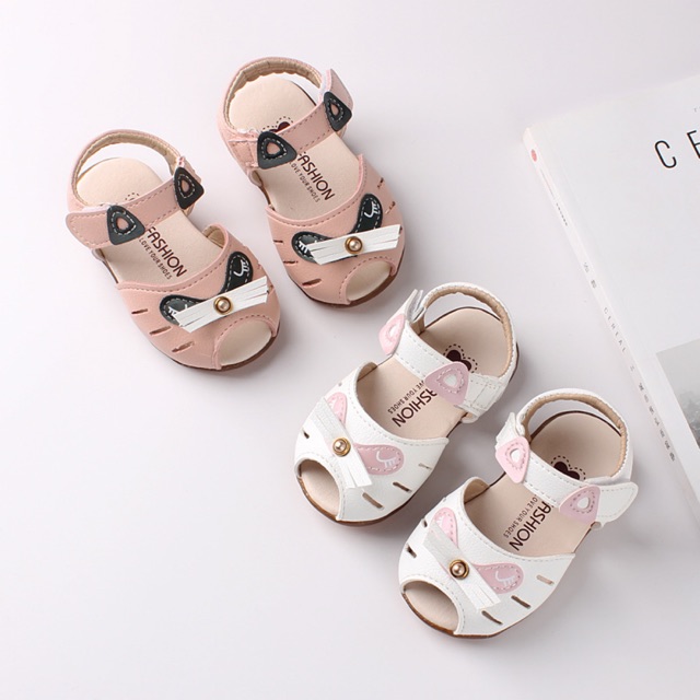 GIÀY SANDAL GIÀY TẬP ĐI HÌNH MÈO CHO BÉ GÁI (có ảnh thật)