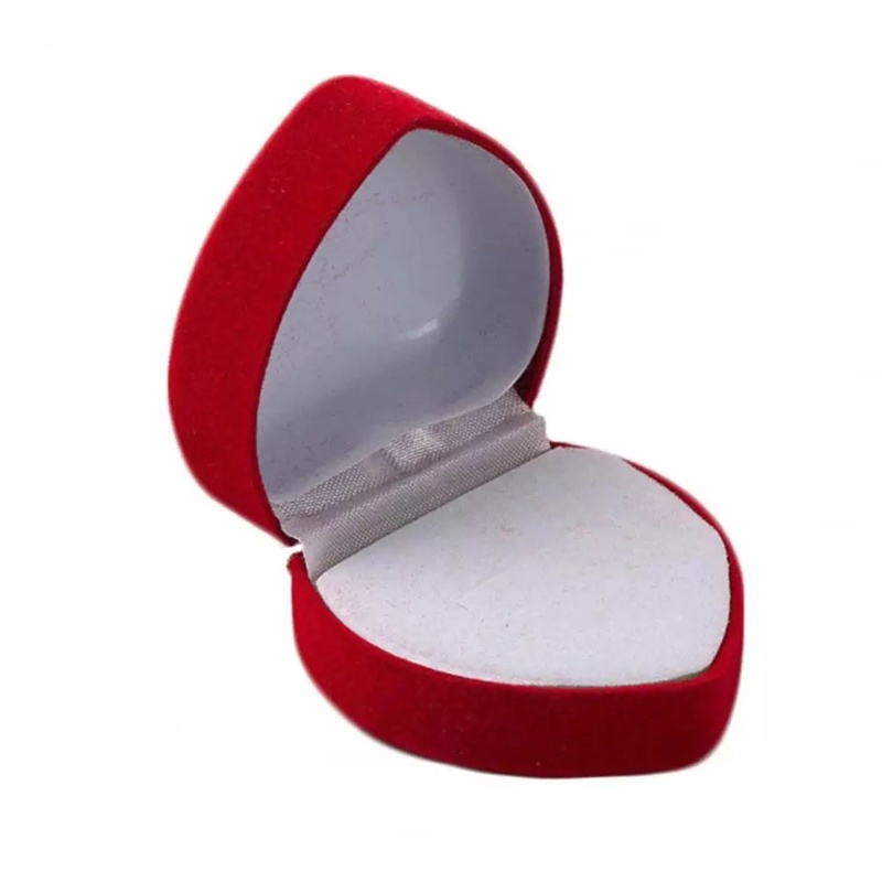[Exquisite Flocking Red Heart Shaped Carrying Jewelry Box for Rings,  Earrings, Bracelets] [Jewelry Storage Organizer Case]