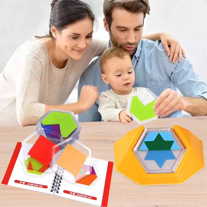 Trò chơi board game thông minh xếp hình 3D colour code 18 thẻ 100 câu đố cấp độ khó tăng dần