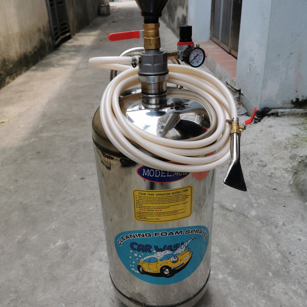 Bình bọt tuyết Inox 40L chất lượng (kèm súng siêu mịn)