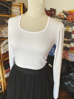 Áo croptop tay dài thun lụa mềm mịn