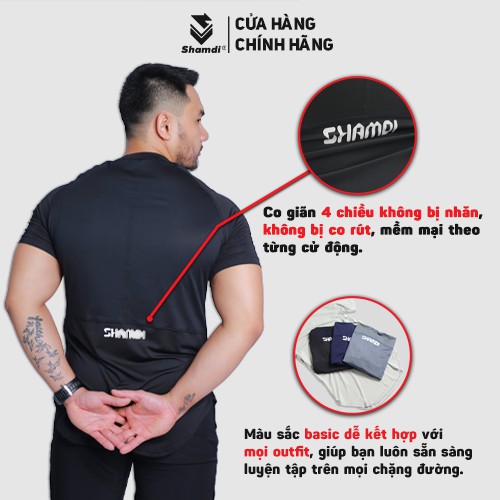 Áo gym nam Shamdi đồ thể thao form chuyên gym, ôm body, khoe cơ - 942.