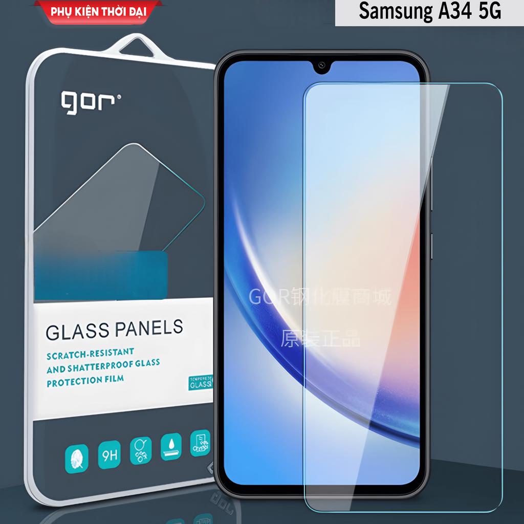 Cường lực Samsung A23 / A23 4G / A24 / A34 5G hiệu Gor trong suốt chất kính đẹp