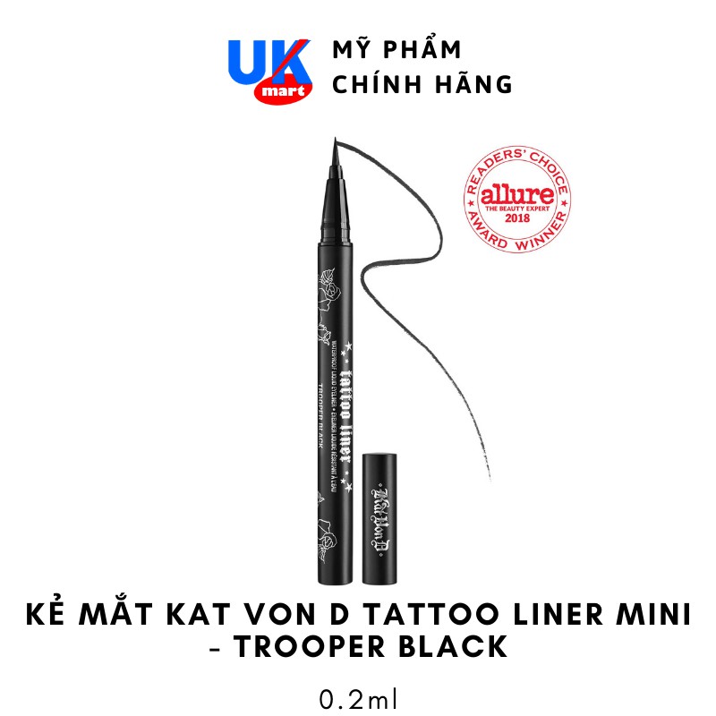 Kẻ Mắt Kat Von D Tattoo Liner Mini - Trooper black 0.2ml | BigBuy360 - bigbuy360.vn