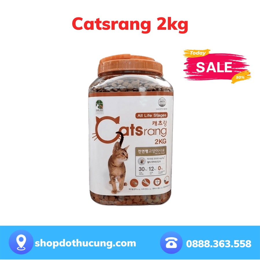 Thức ăn hạt cho mèo Catsrang 2kg