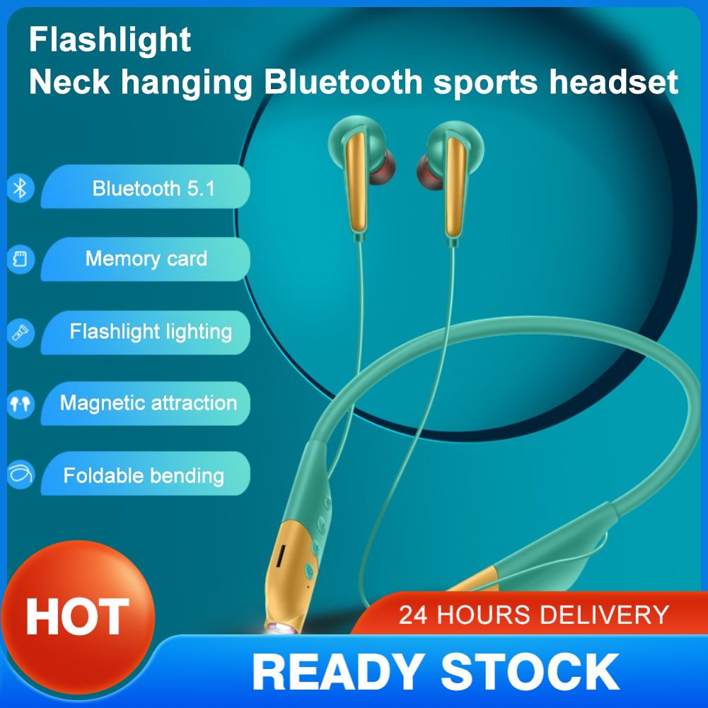 Tai Nghe Đeo Cổ Bluetooth Không Dây AKZ-R11 BT5.1 USB-C Có Đèn Pin Dùng Khi Chạy Bộ Và Các Bài Hát Và Điện Thoại Di Động Chuyên Dụng Máy Nghe Nhạc TF MP3 blackpink
