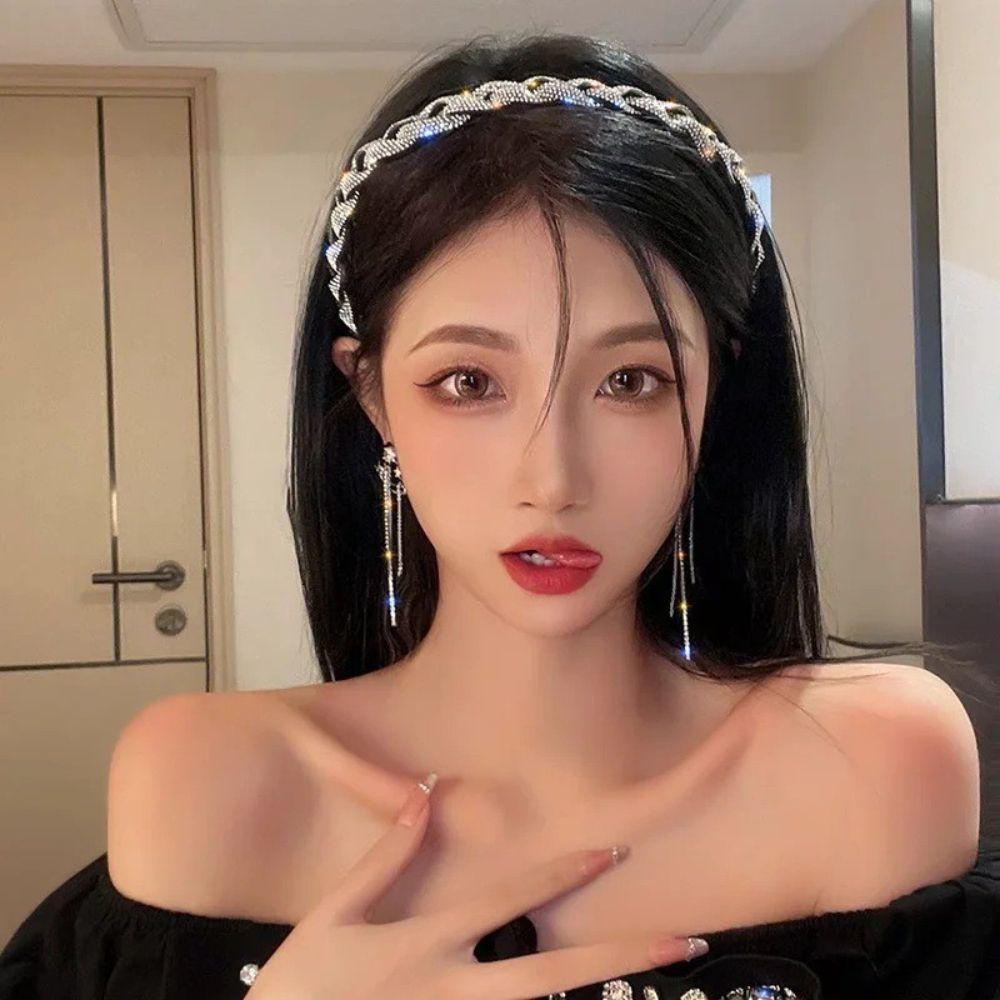 Băng Đô Nữ Kiểu Dáng Sang Trọng WMES15H|Dây Cột Tóc Đính Kim Tuyến Lấp Lánh Thời Trang