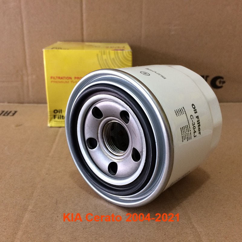 Lọc nhớt C304J dùng cho KIA Cerato 2004, 2005, 2006, 2007, 2008, 2009, 2010, 2011, 2012, 2013, 2014, 2015, 2016, 2017