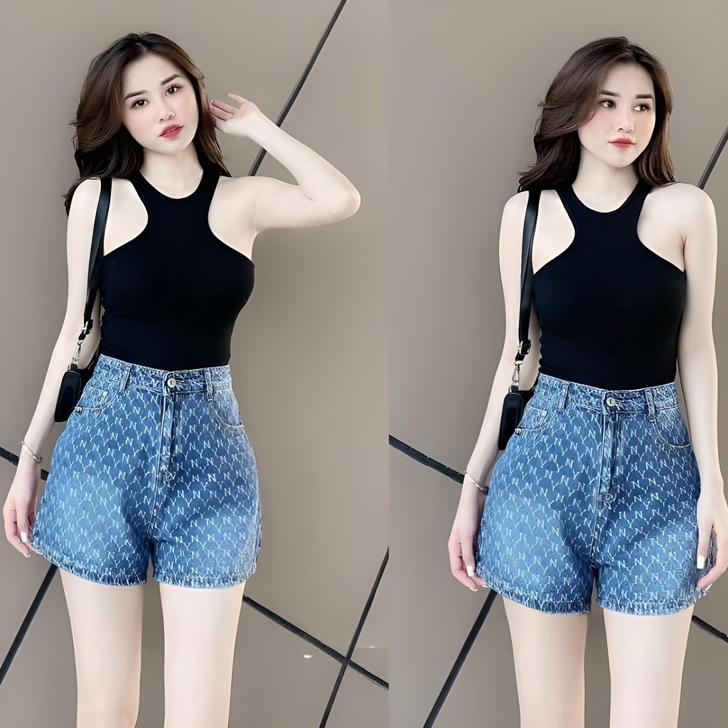 Quần Short Jeans nữ in nổi hàng Quảng Châu nhiều hình full 3 mẫu