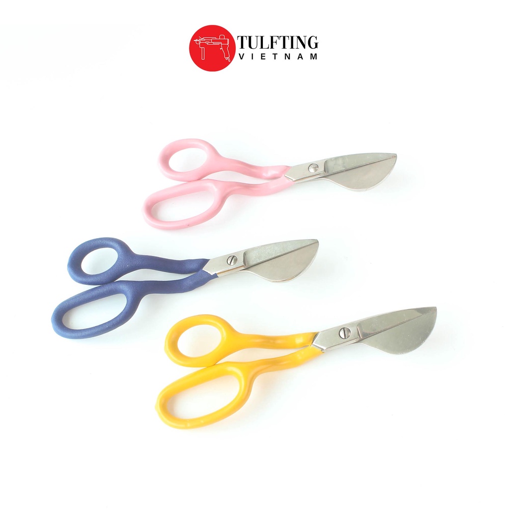 Kéo mỏ vịt cắt len thảm thêu nổi thêu xù handmade tufting punch needle, chất liệu thép | Duckbill scissors for tufting
