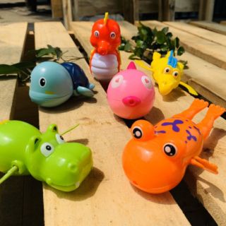 Set 6 Thú bơi trong nước lên dây cót loại to đẹp 13 cm