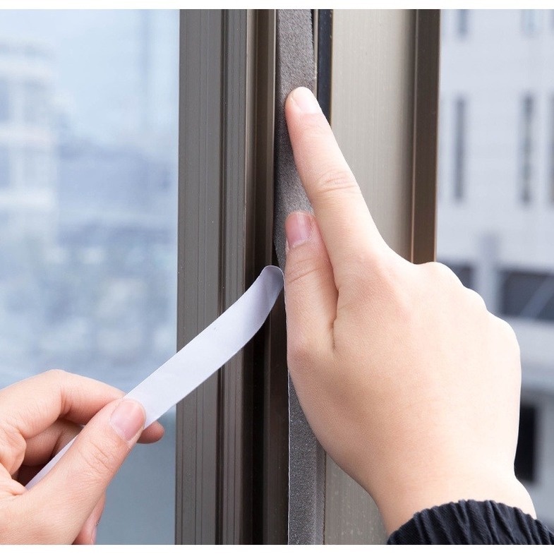 Good quality Waterproof 2M Door Window Sealing Strips Sound-Proof Foam Sticky Tape Noise Insulation Excluder Tape Roll Sealing Strip