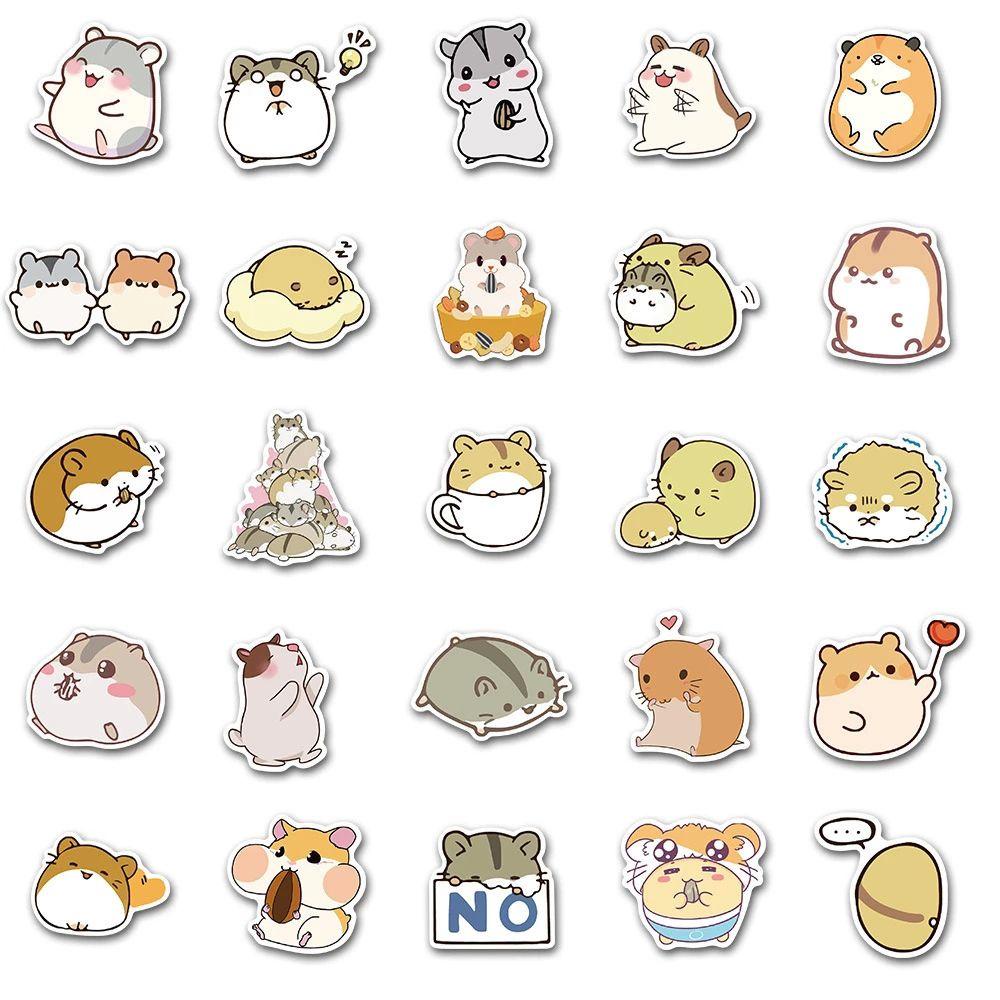 Miếng Dán Graffiti Hình Chuột Hamster Dễ Thương Trang Trí Laptop / Ván Trượt / Guitar