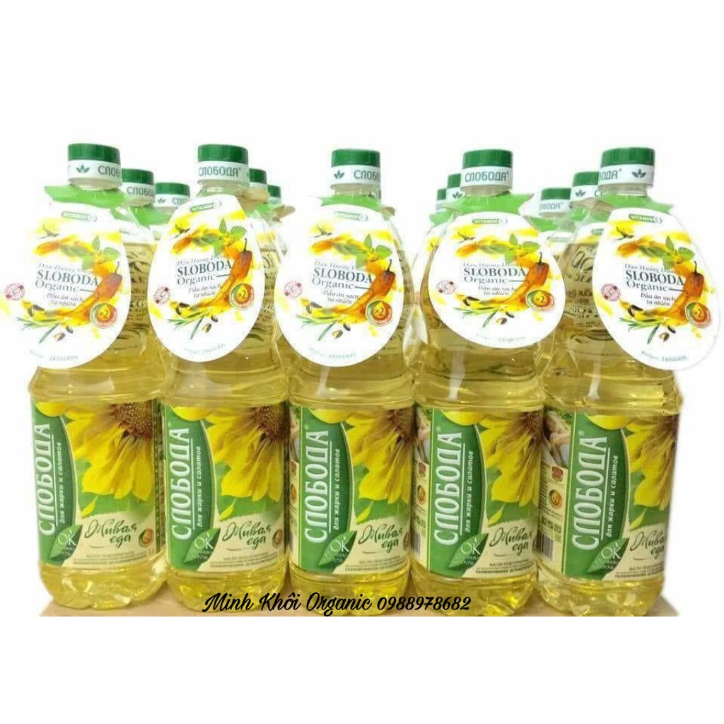 Dầu hướng dương/ Dầu hướng dương oliu hữu cơ Sloboda NonGMO - 1 Lít [Date 2023]