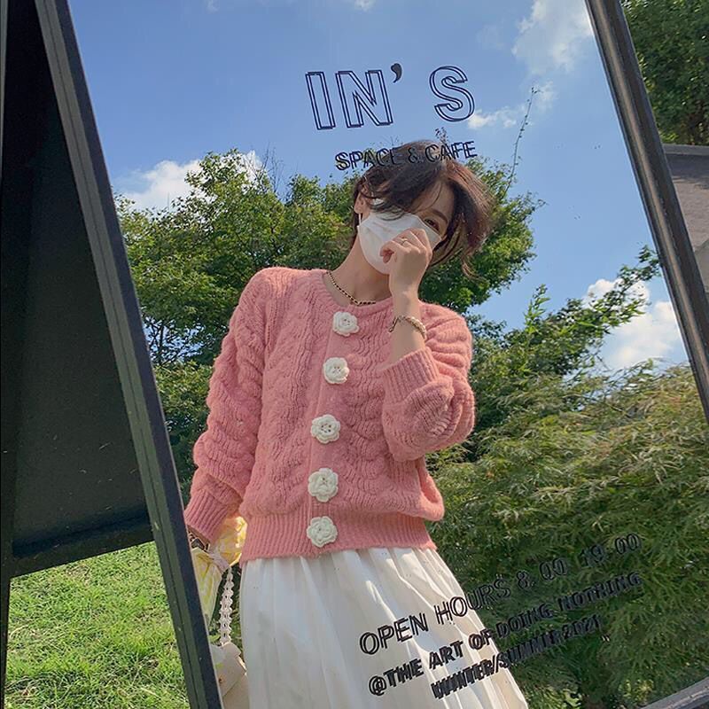 Áo Sweater Dệt Kim Màu Xanh Sữa Mềm Mại Phong Cách Nhật Bản Dễ Thương Cho Nữ