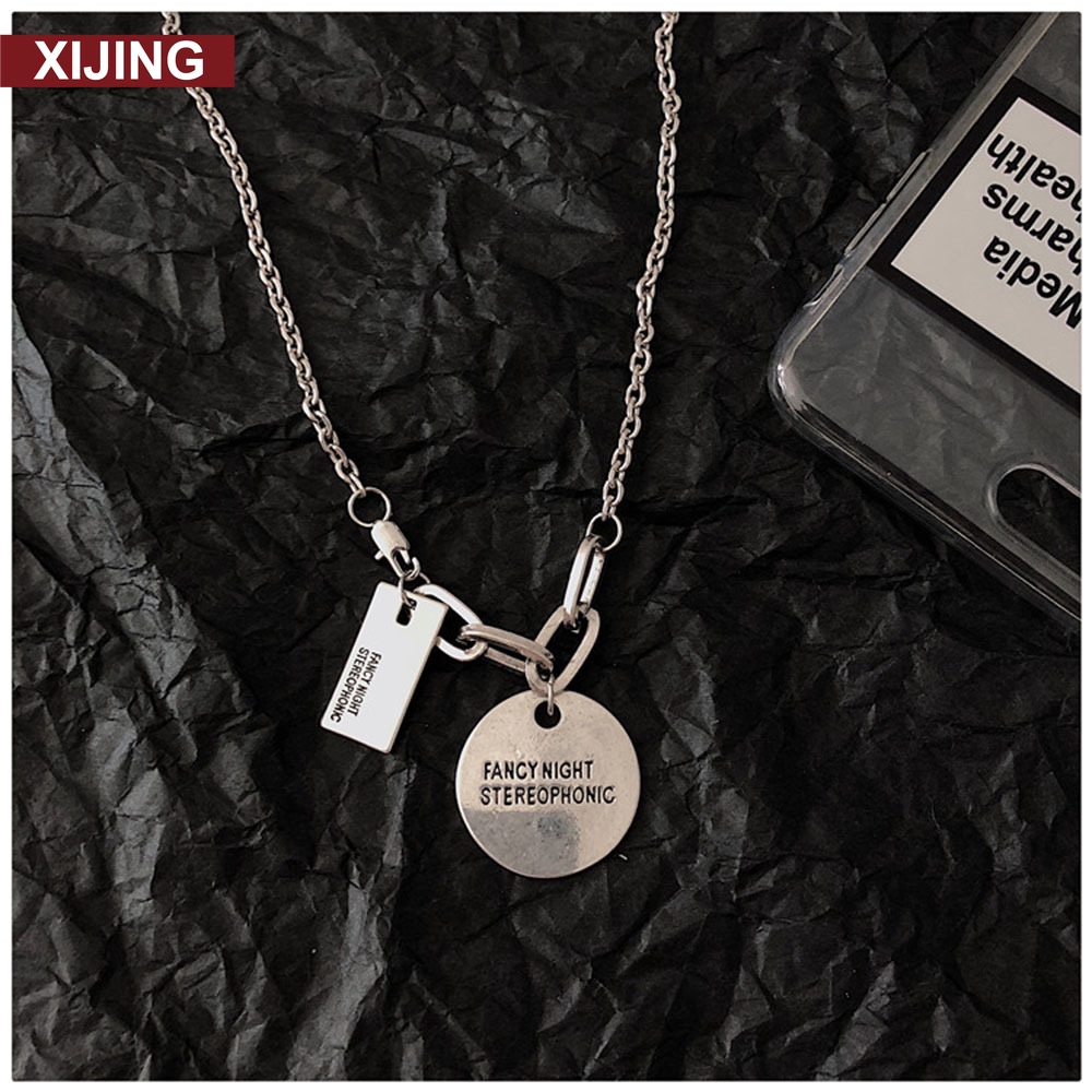 【COD】Vòng cổ mặt hình tròn/vuông phong cách Hiphop