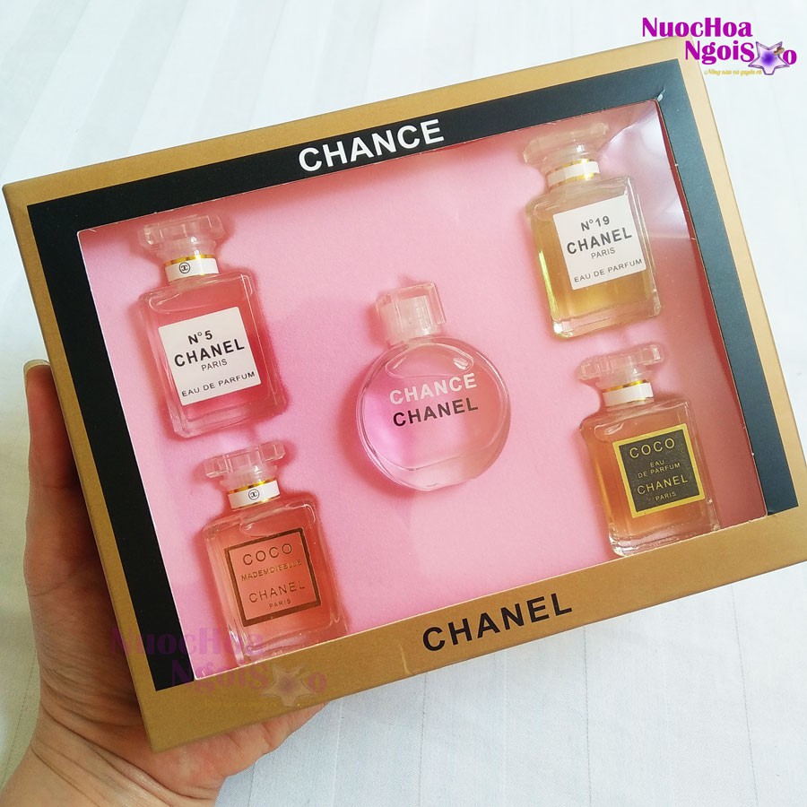 BỘ QUÀ TẶNG 5 CHAI NƯỚC HOA MINI CHANEL CÓ HỘP