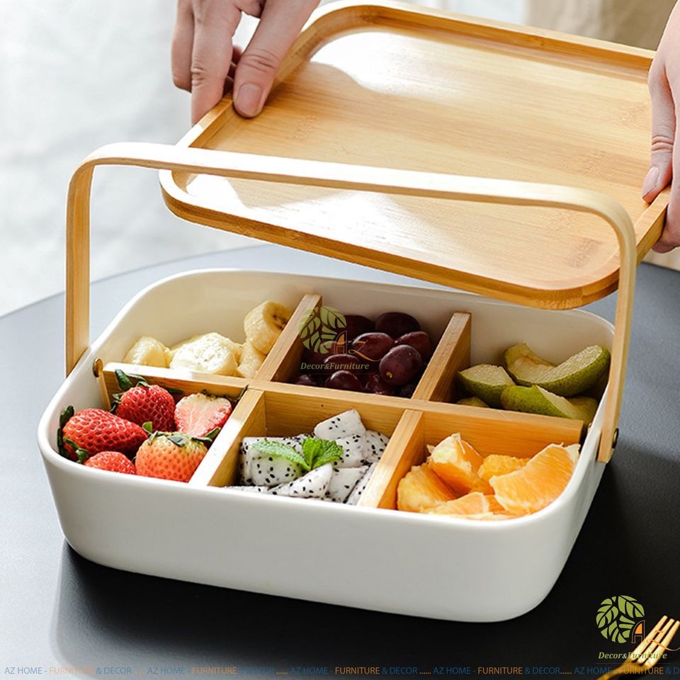 Bộ Khay Đựng Mứt Tết - Hộp Đựng Bánh Kẹo Sang Trọng - Giỏ mứt trái cây- AZKITCHEN