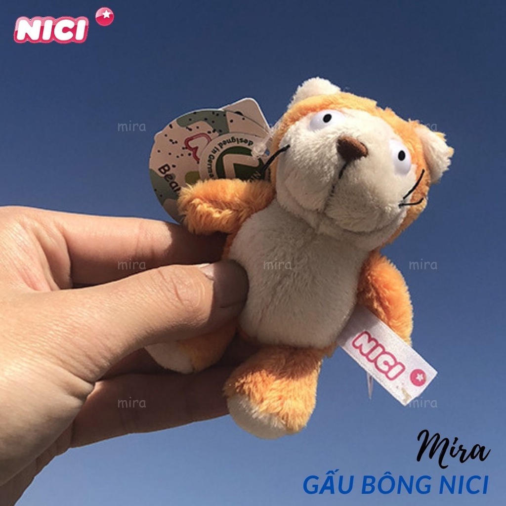 Móc Khóa Gấu Bông NICI Mini - Mèo Đeo Cặp, Treo Balo Thương hiệu NICI Quà Sinh Nhật Cho Nữ 10cm MIRA-GB28018