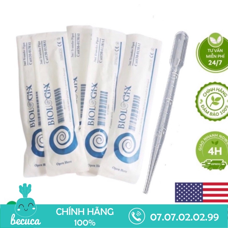 [Made in USA] Ống Bón Sữa cho Bé Pipet Biologix hàng Mỹ 100% nhựa dẻo tinh chất