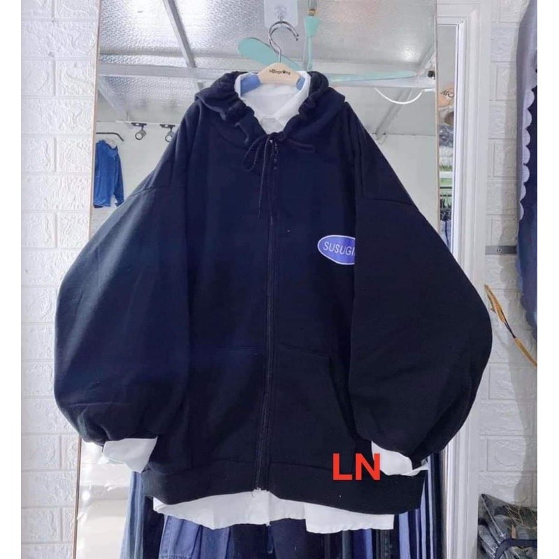 Áo khoá lô gô vòng tròn xanh LN11